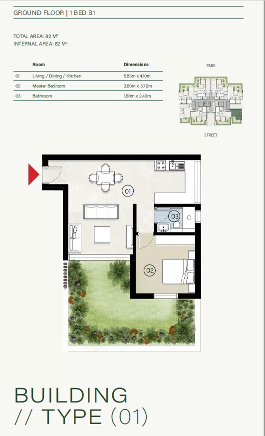 Floor plan for apartment at ZED East