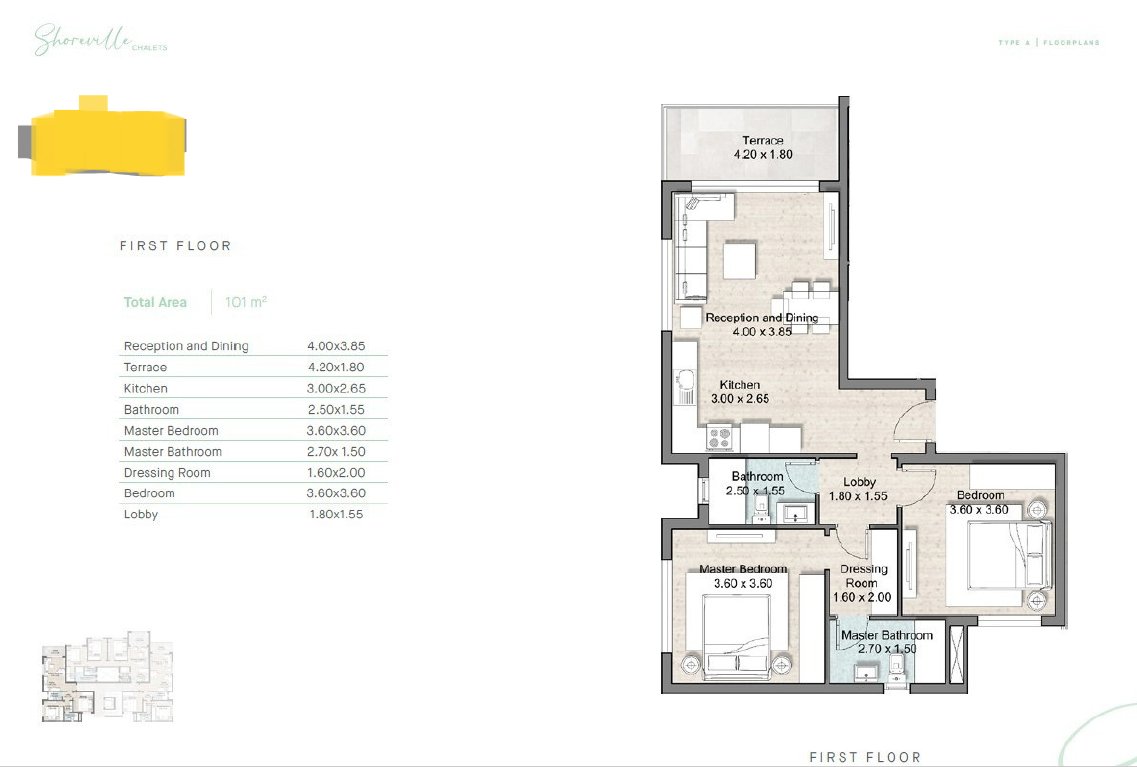 Floor plan for chalet at Hyde Park North - Seashore