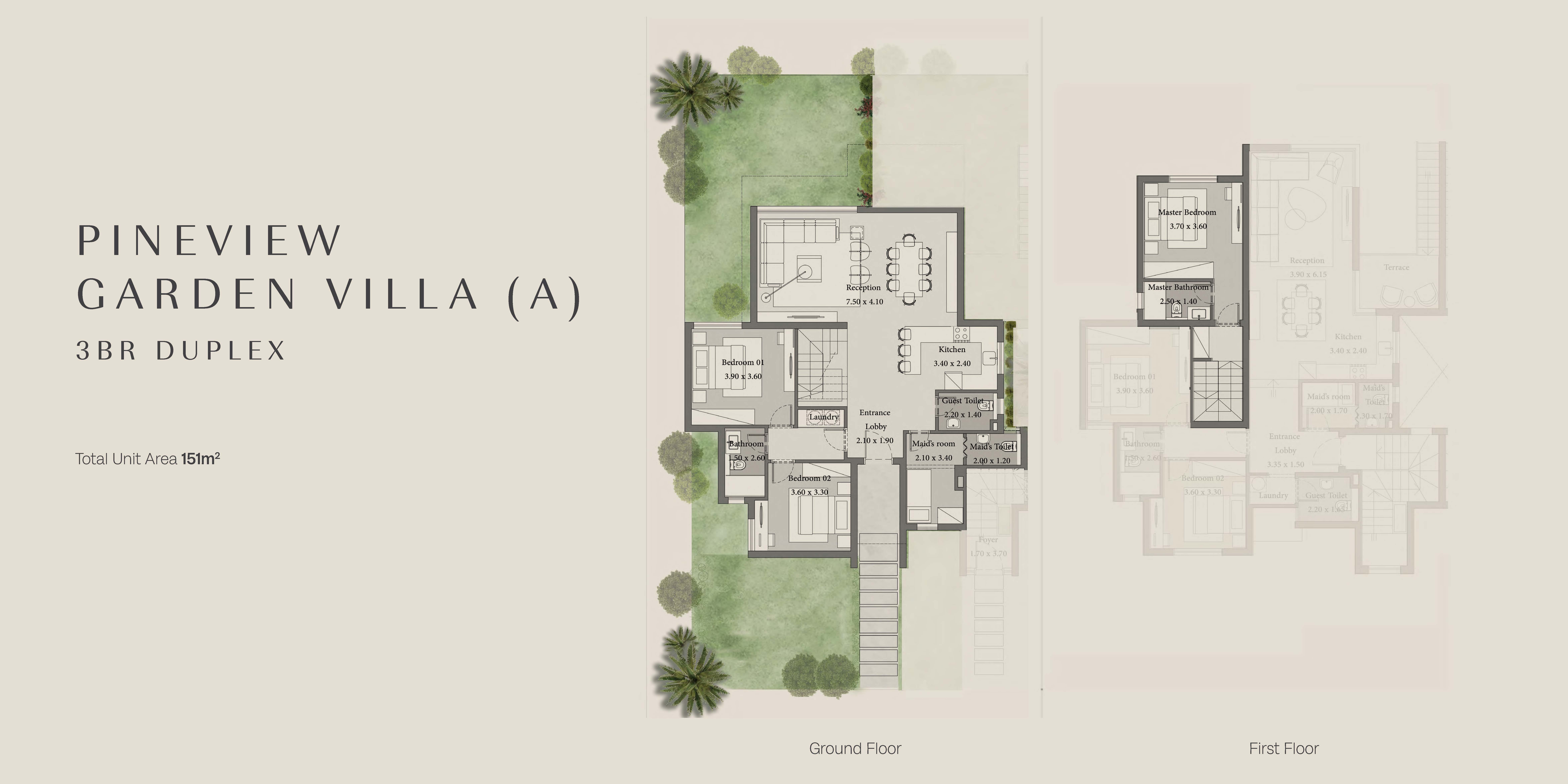 Floor plan for duplex at Pine Lanes
