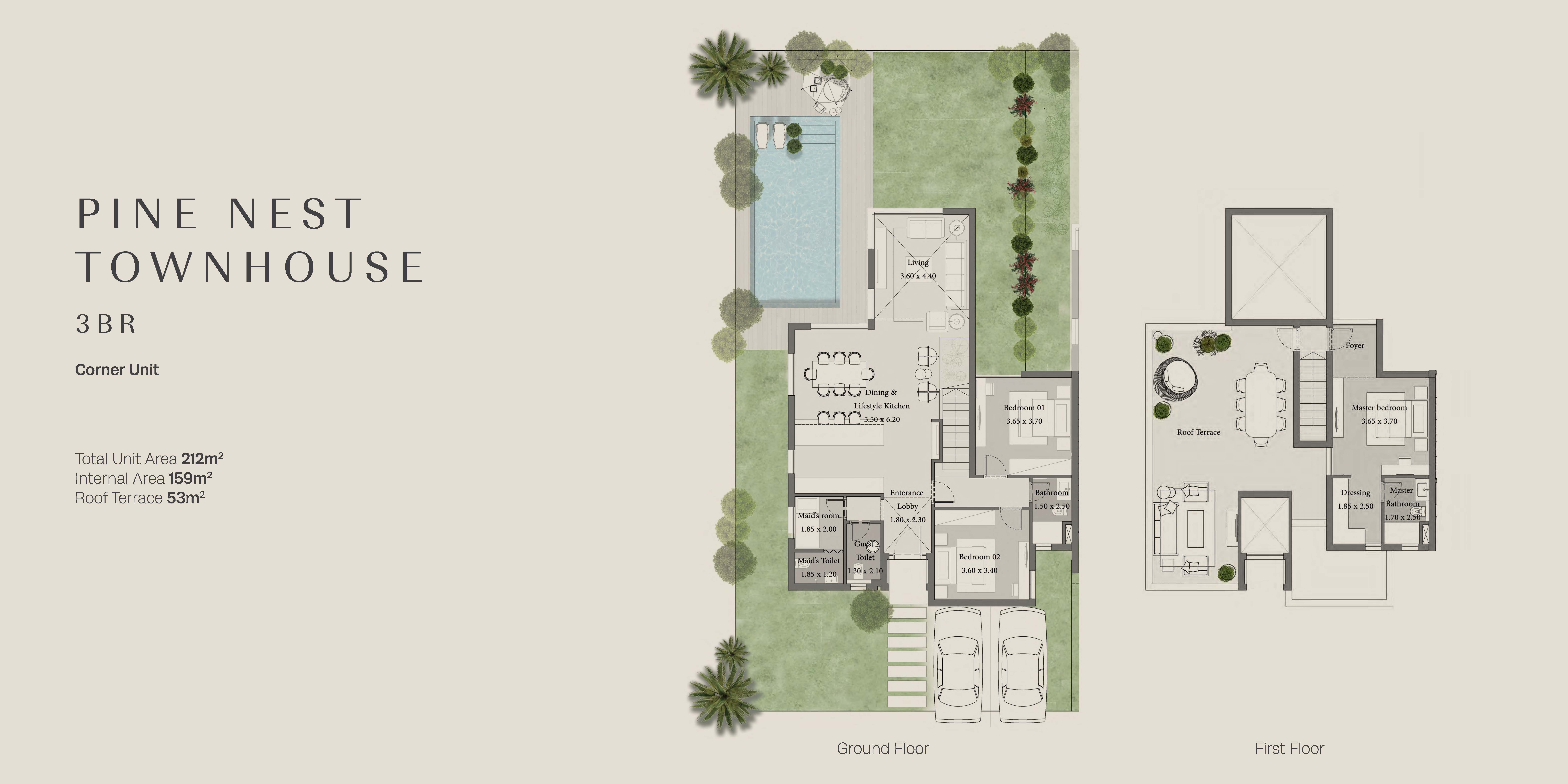 Floor plan for townhouse at Pine Lanes