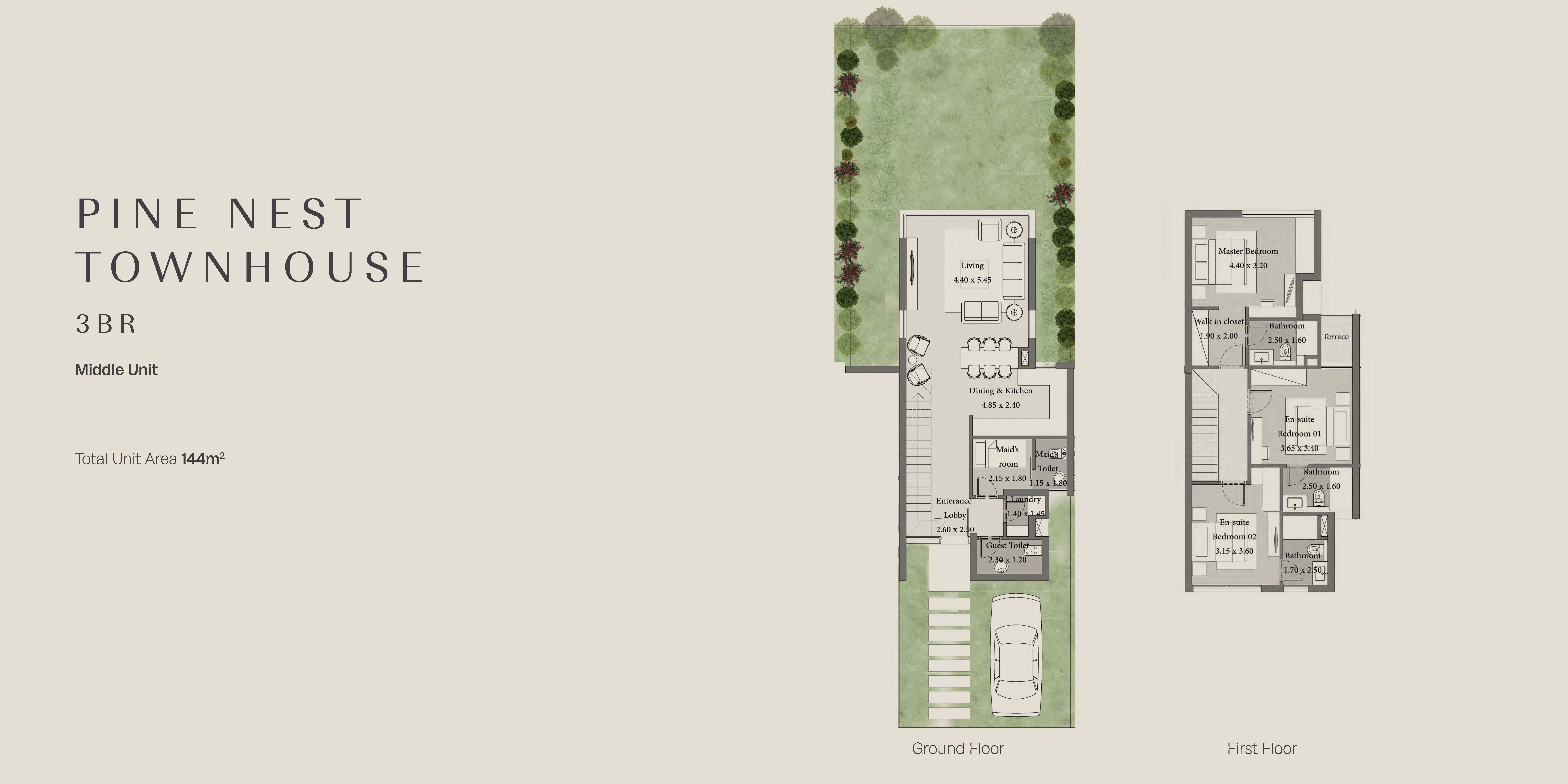 Floor plan for townhouse at Pine Lanes