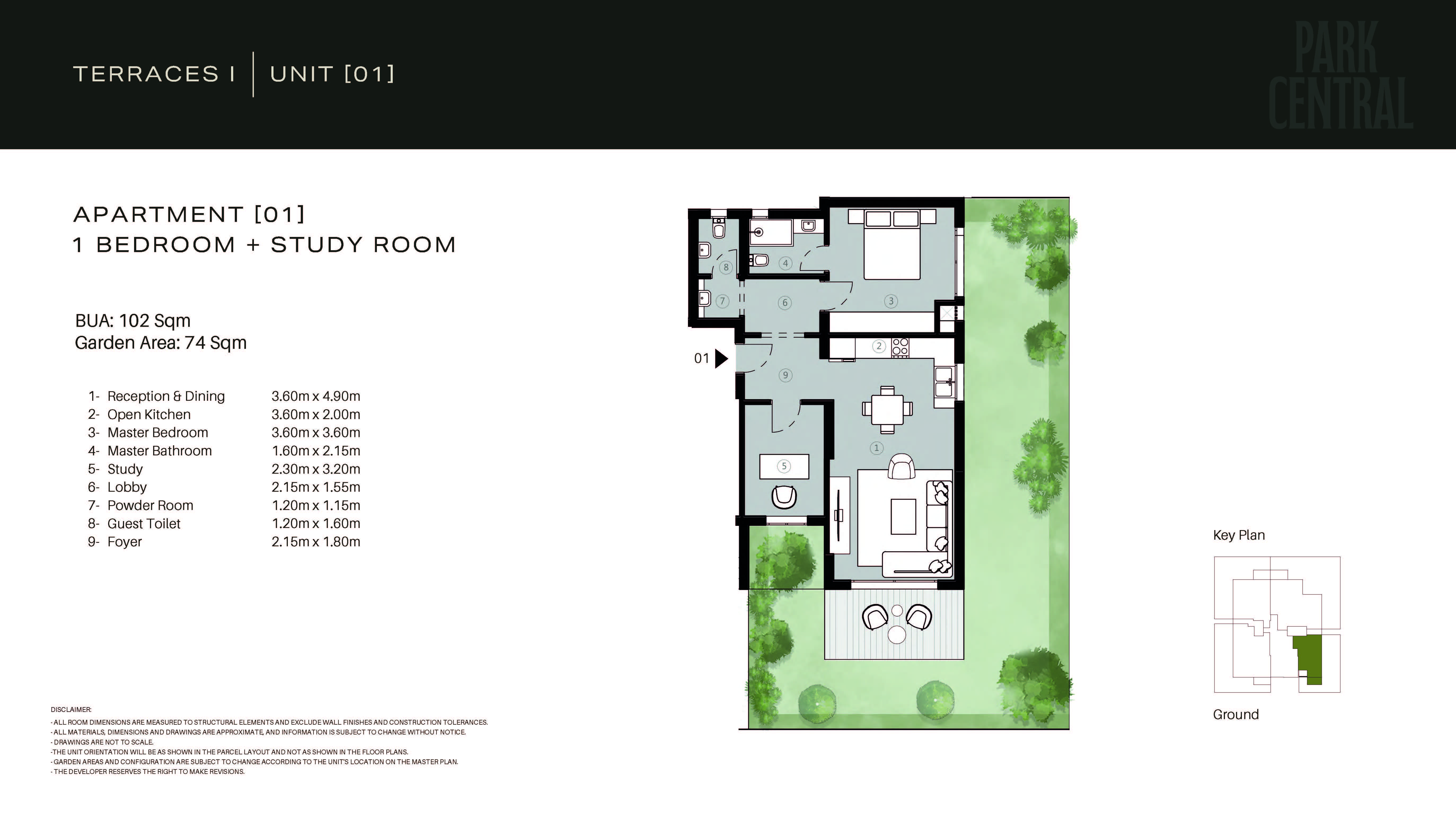 Floor plan for apartment at Park Central