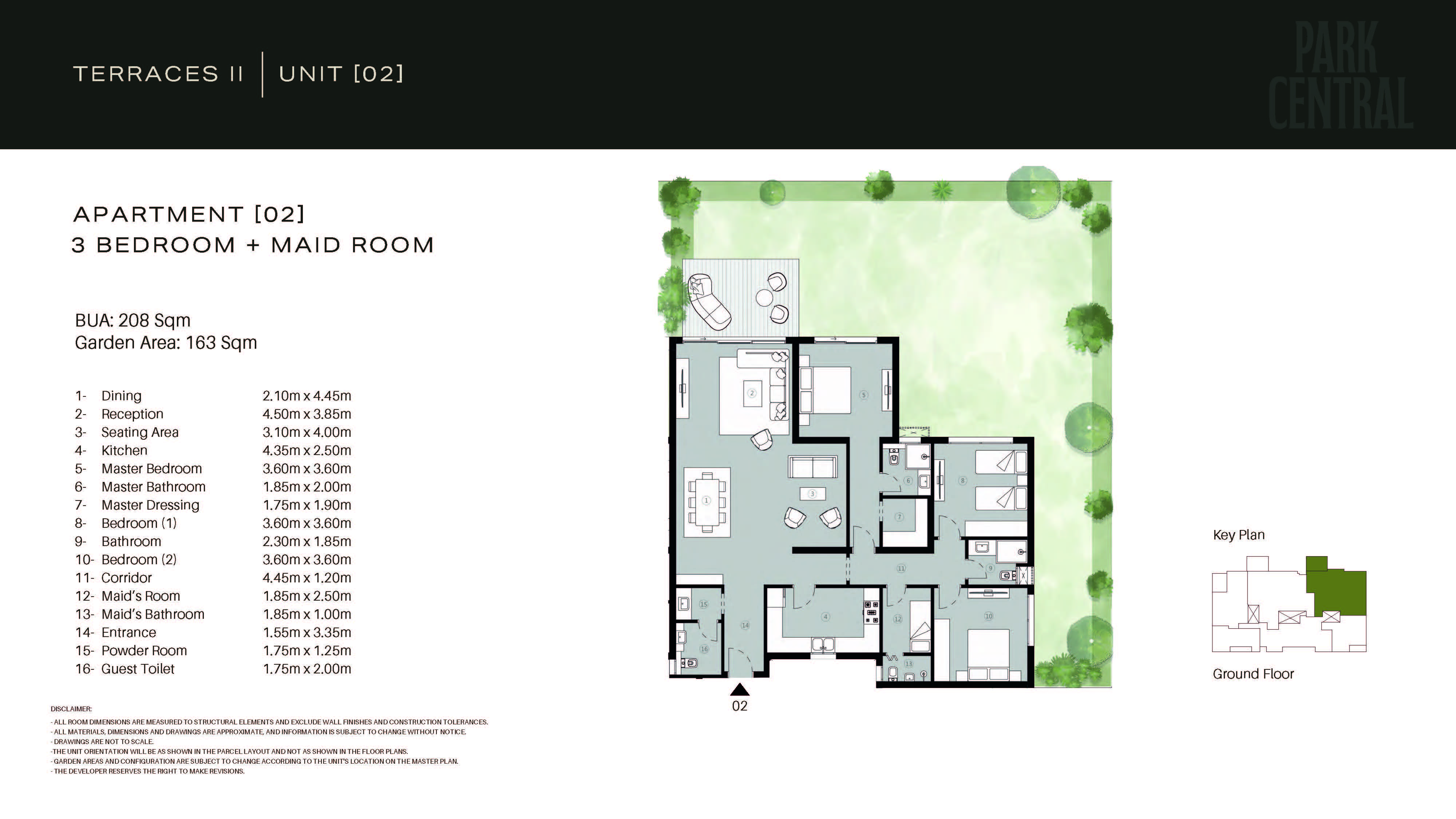 Floor plan for apartment at Park Central