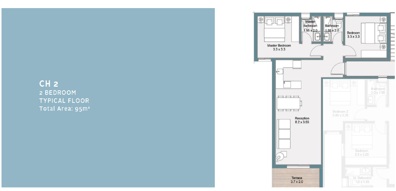 Floor plan for chalet at Fouka Bay