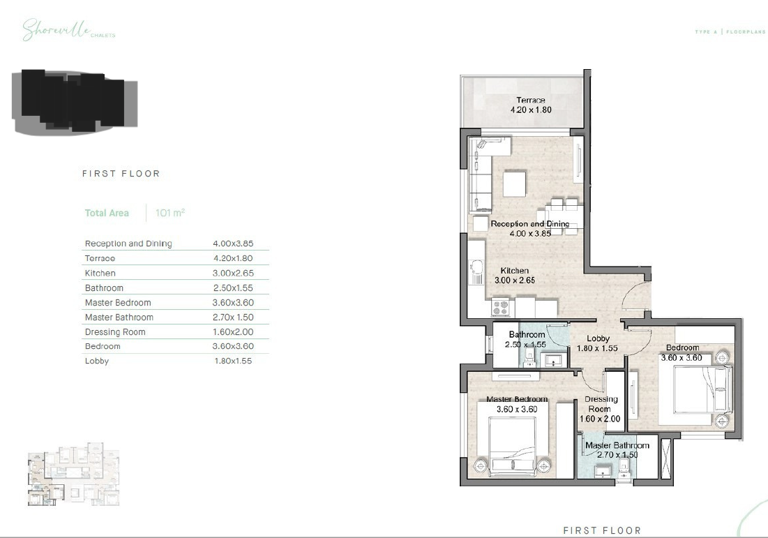 Floor plan for chalet at Hyde Park North - Seashore