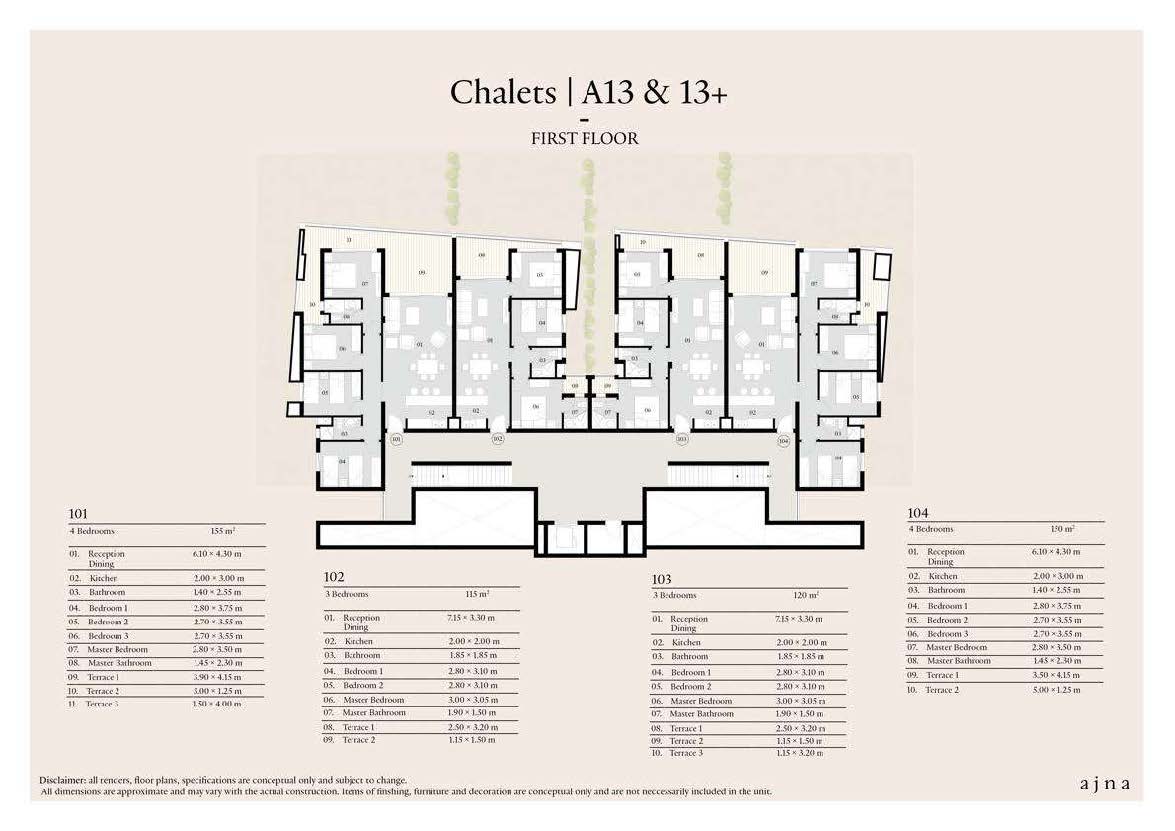 Floor plan for chalet at Carnelia