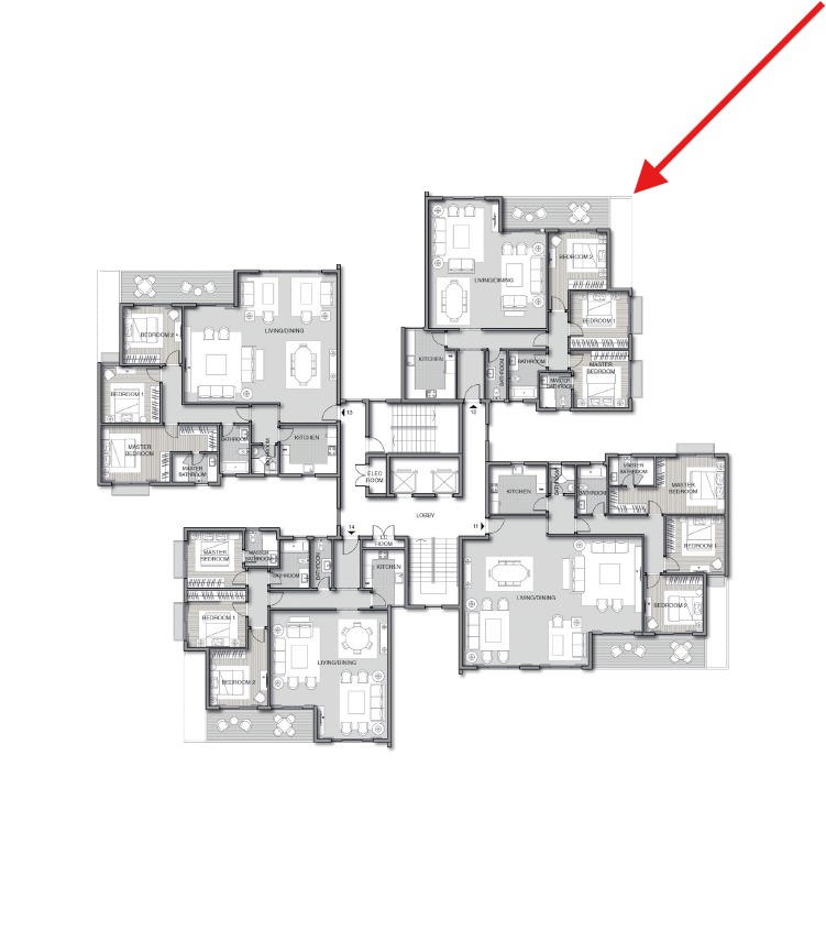 Floor plan for apartment at Noor Capital Gardens
