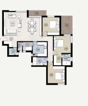 Floor plan for apartment at ZED East