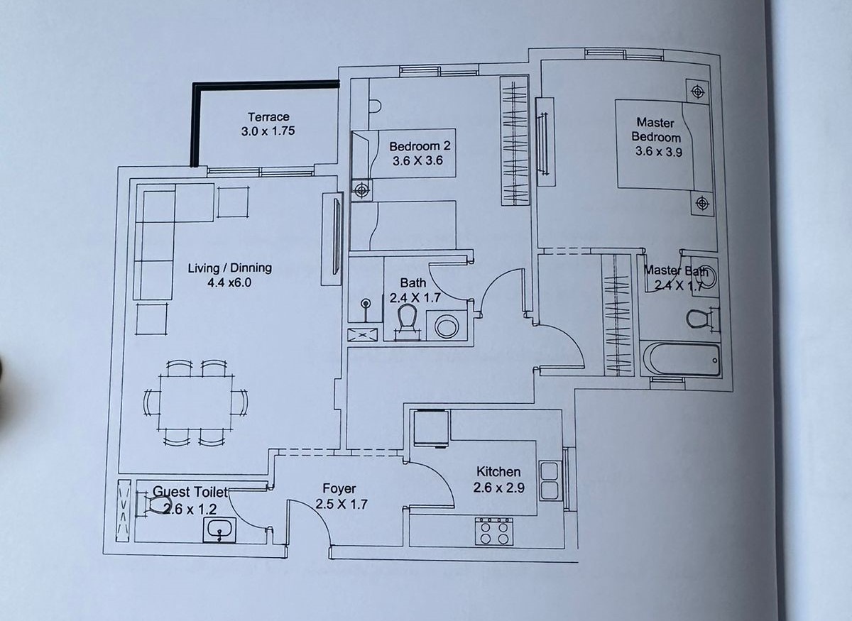 Floor plan for apartment at DISTRICT 5