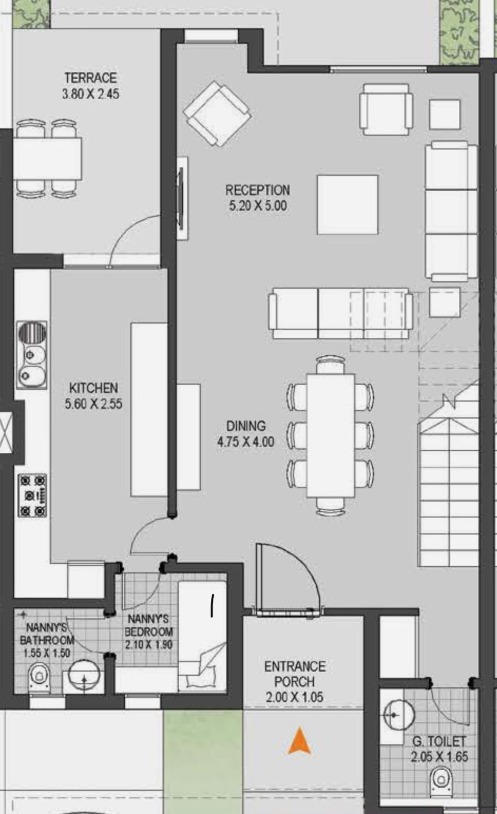 Floor plan for townhouse at O West Orascom