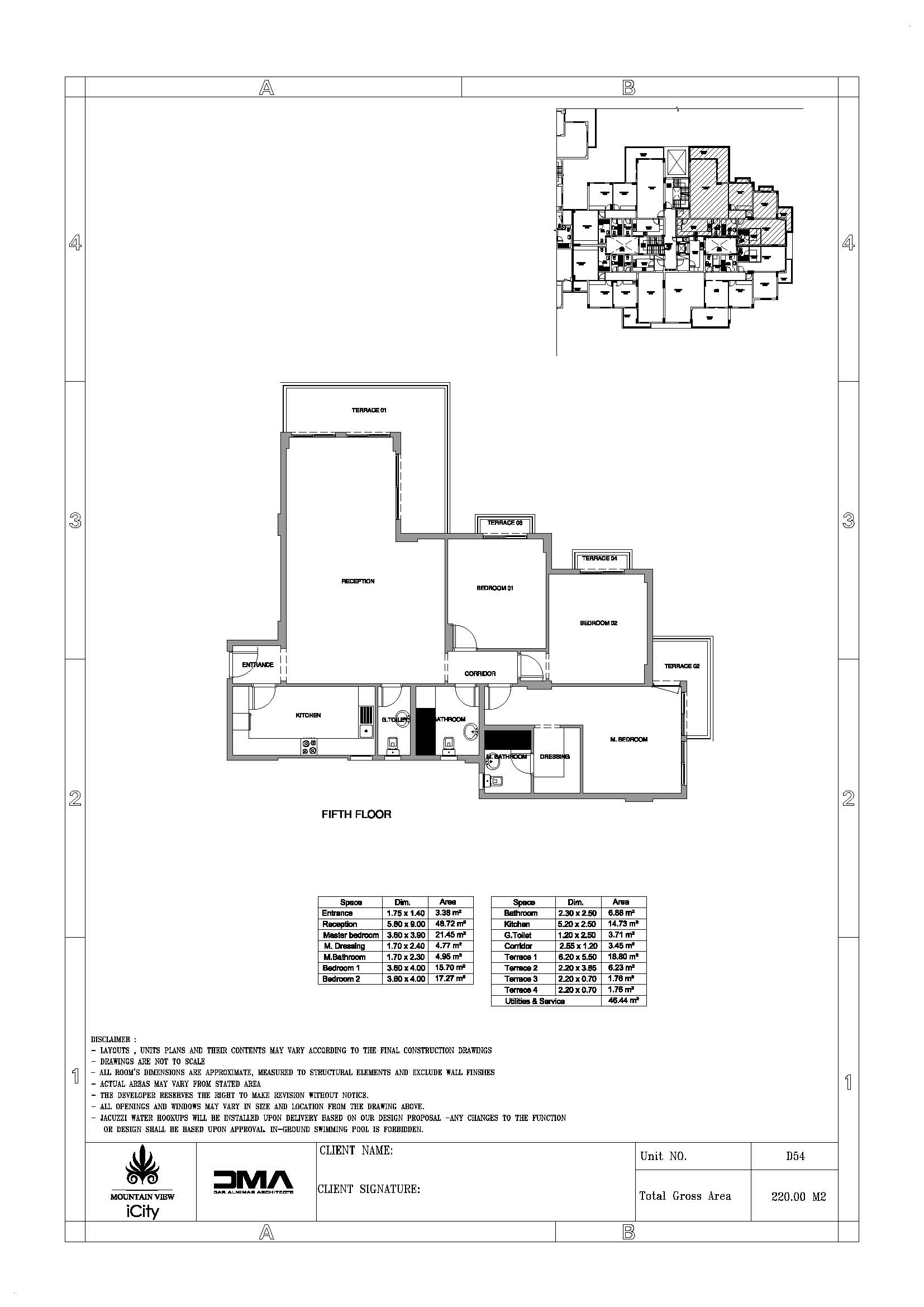 Floor plan for penthouse at Mountain View ICity New Cairo