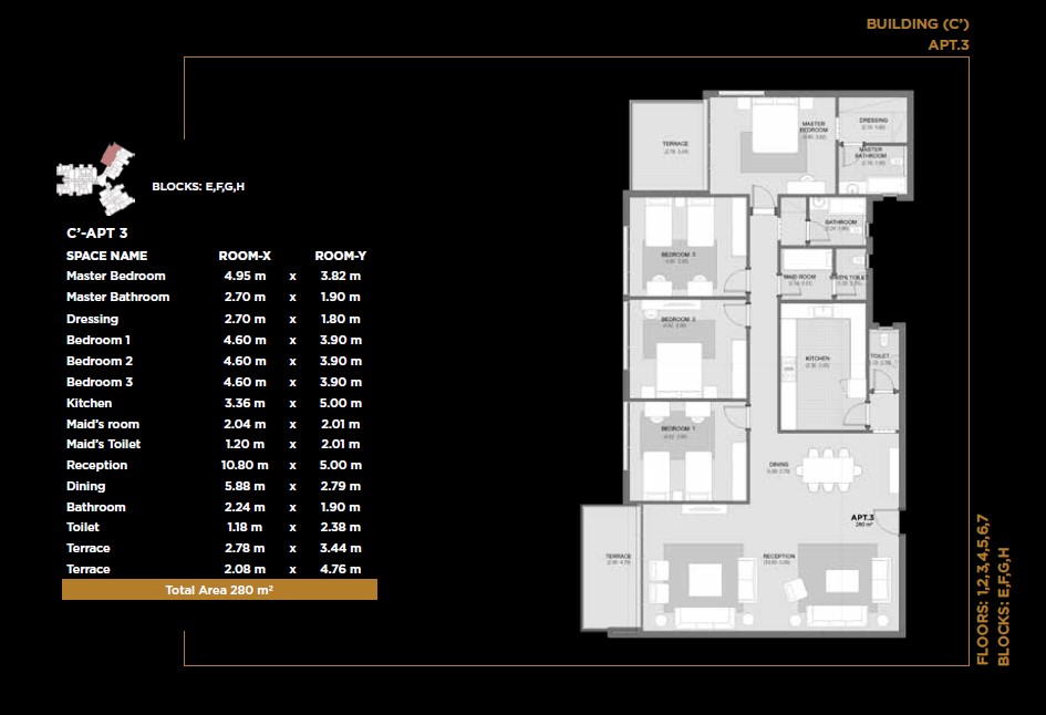 Floor plan for apartment at The Capitalway