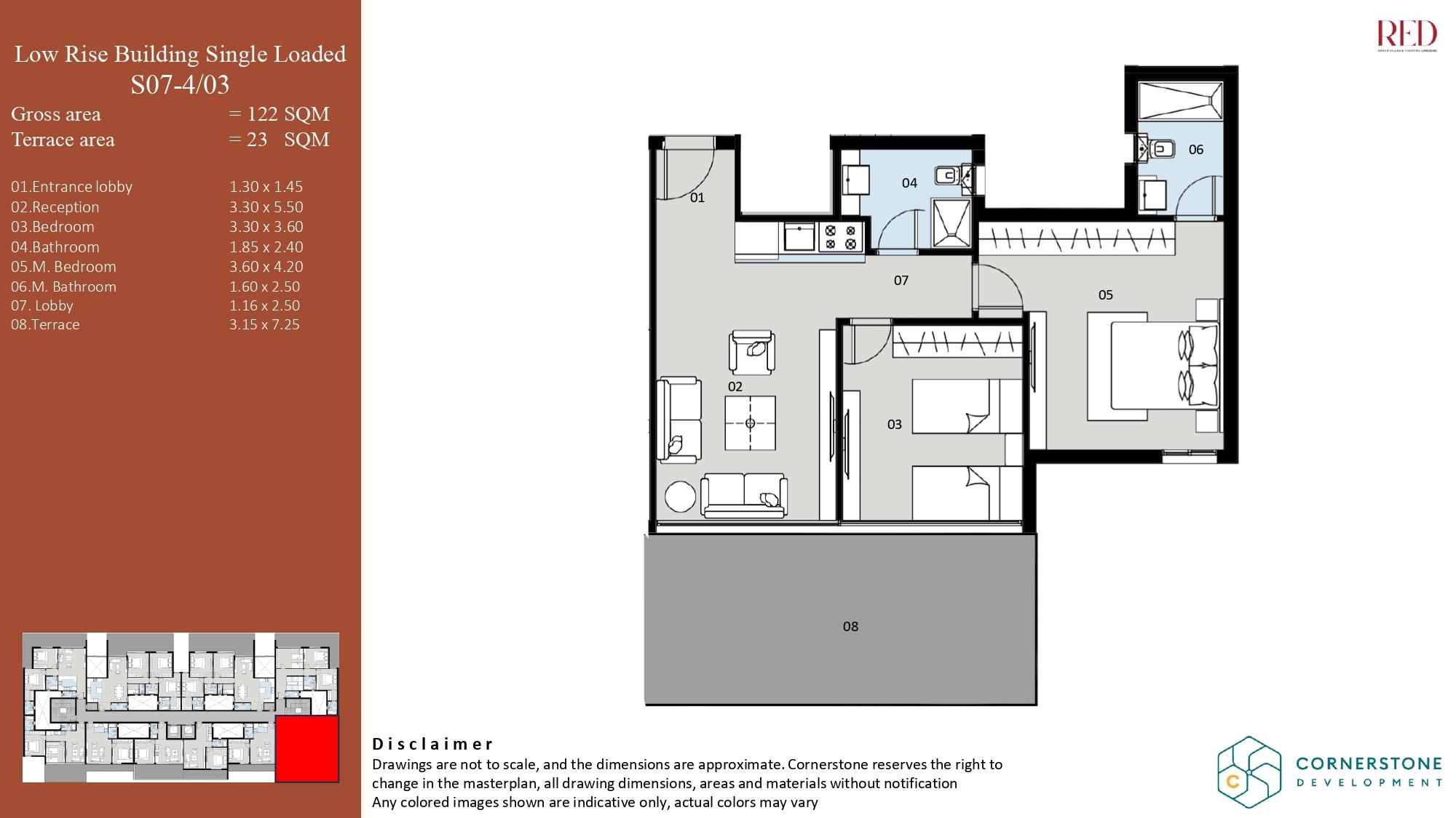 Floor plan for apartment at Red