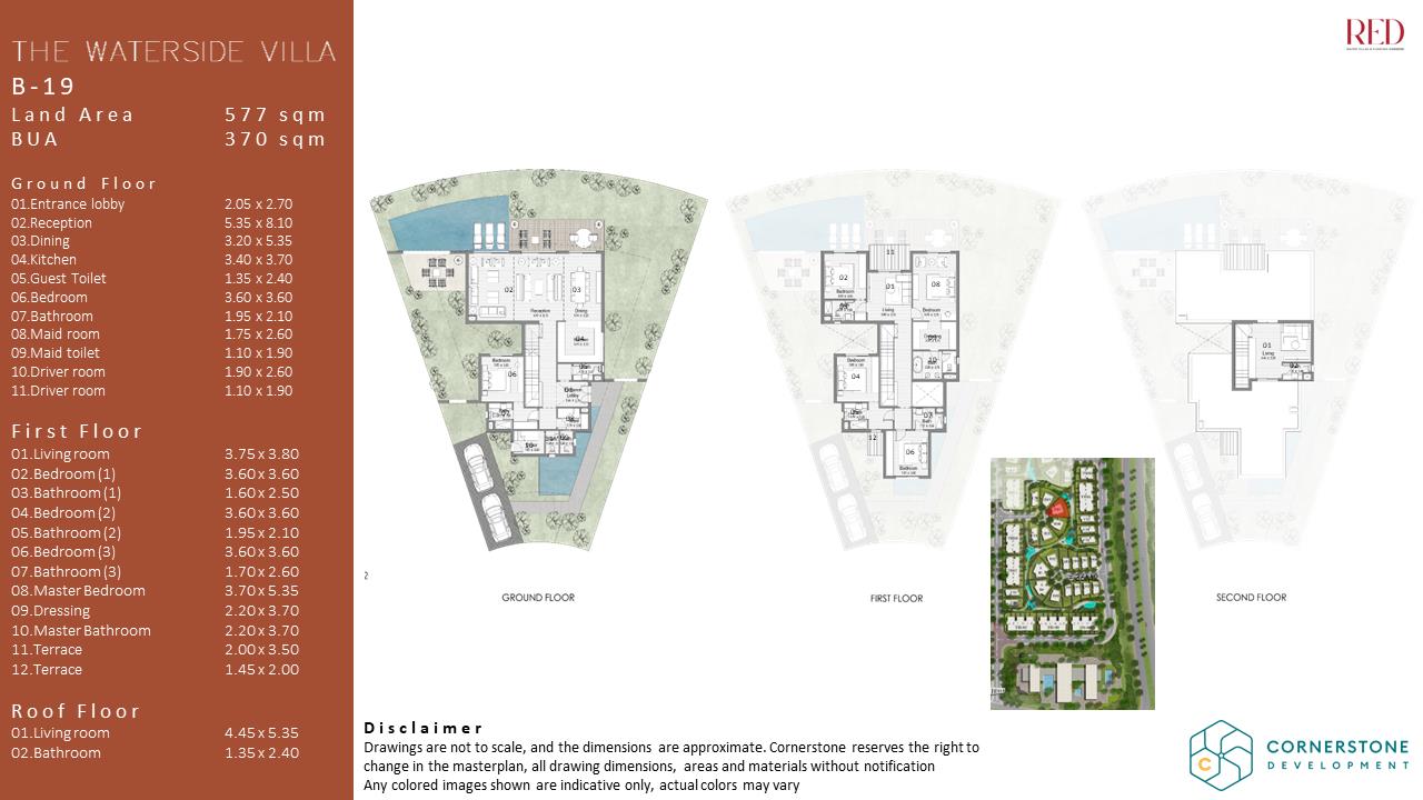 Floor plan for villa at Red