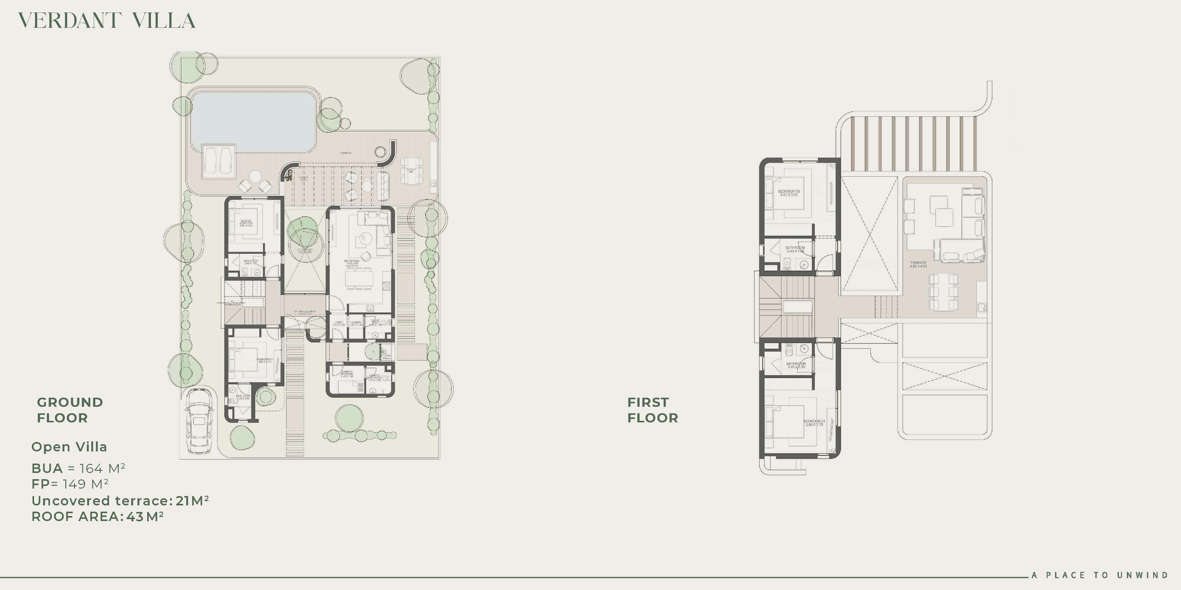 Floor plan for chalet at Aden