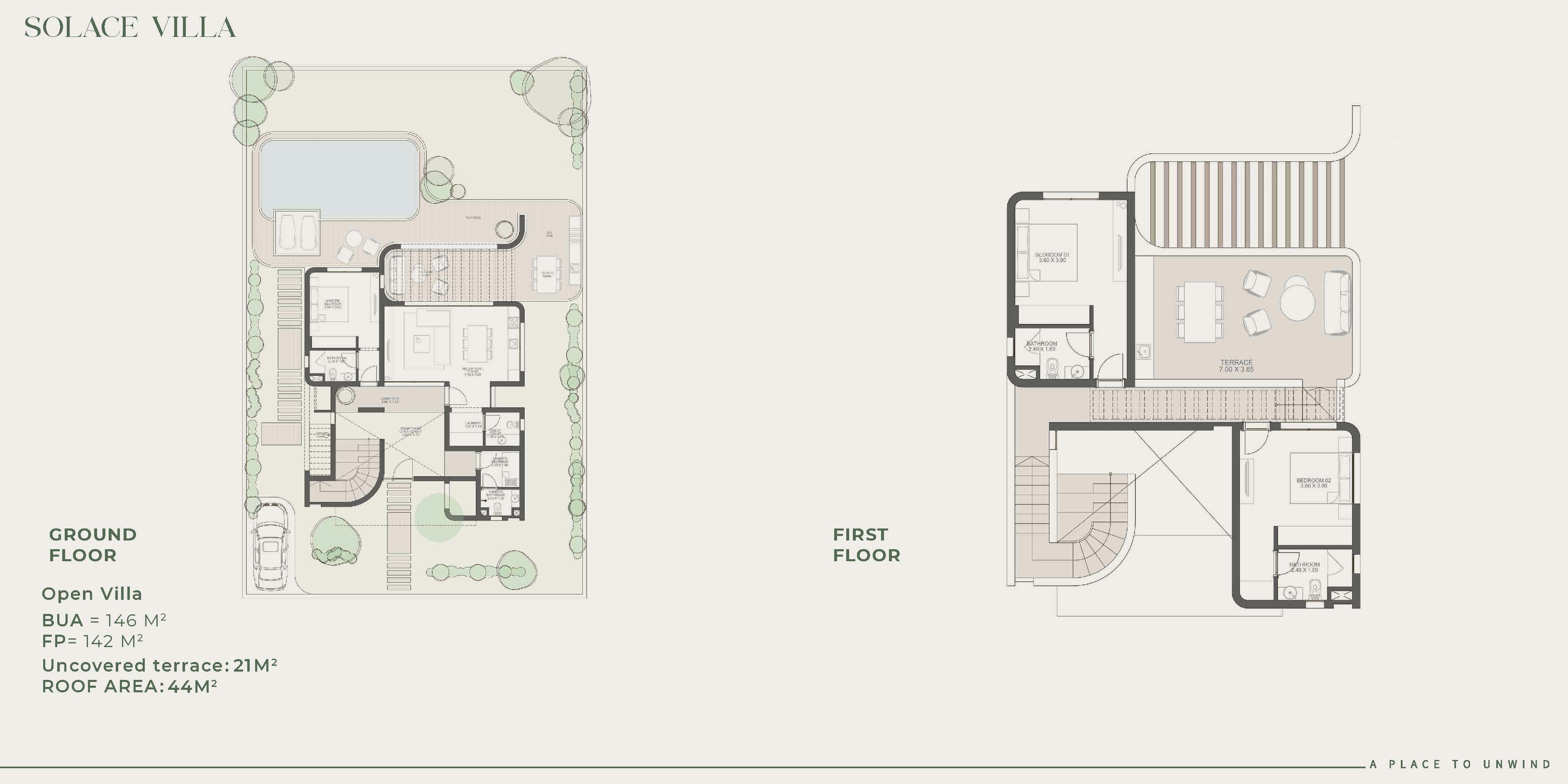 Floor plan for chalet at Aden
