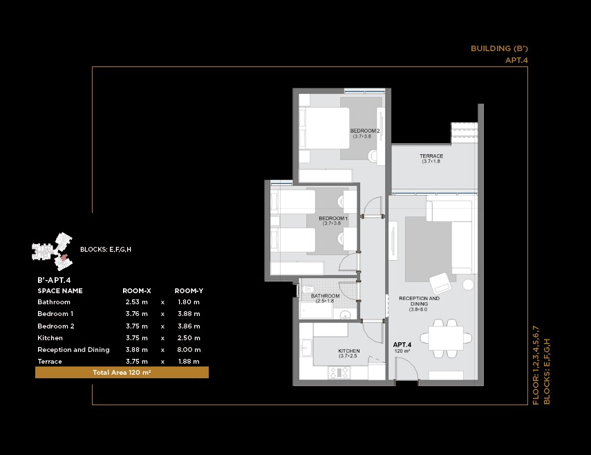Floor plan for apartment at The Capitalway