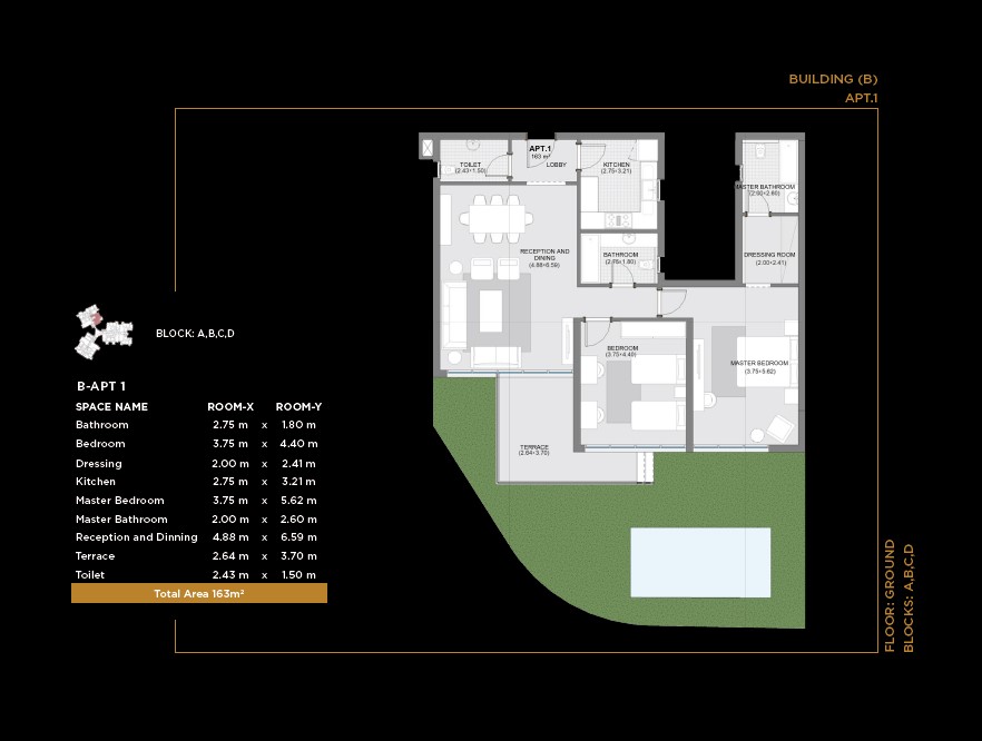 Floor plan for apartment at The Capitalway