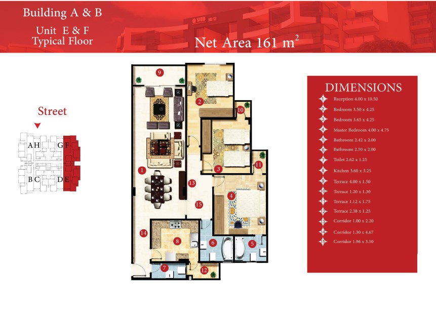 Floor plan for apartment at Capital Heights 2