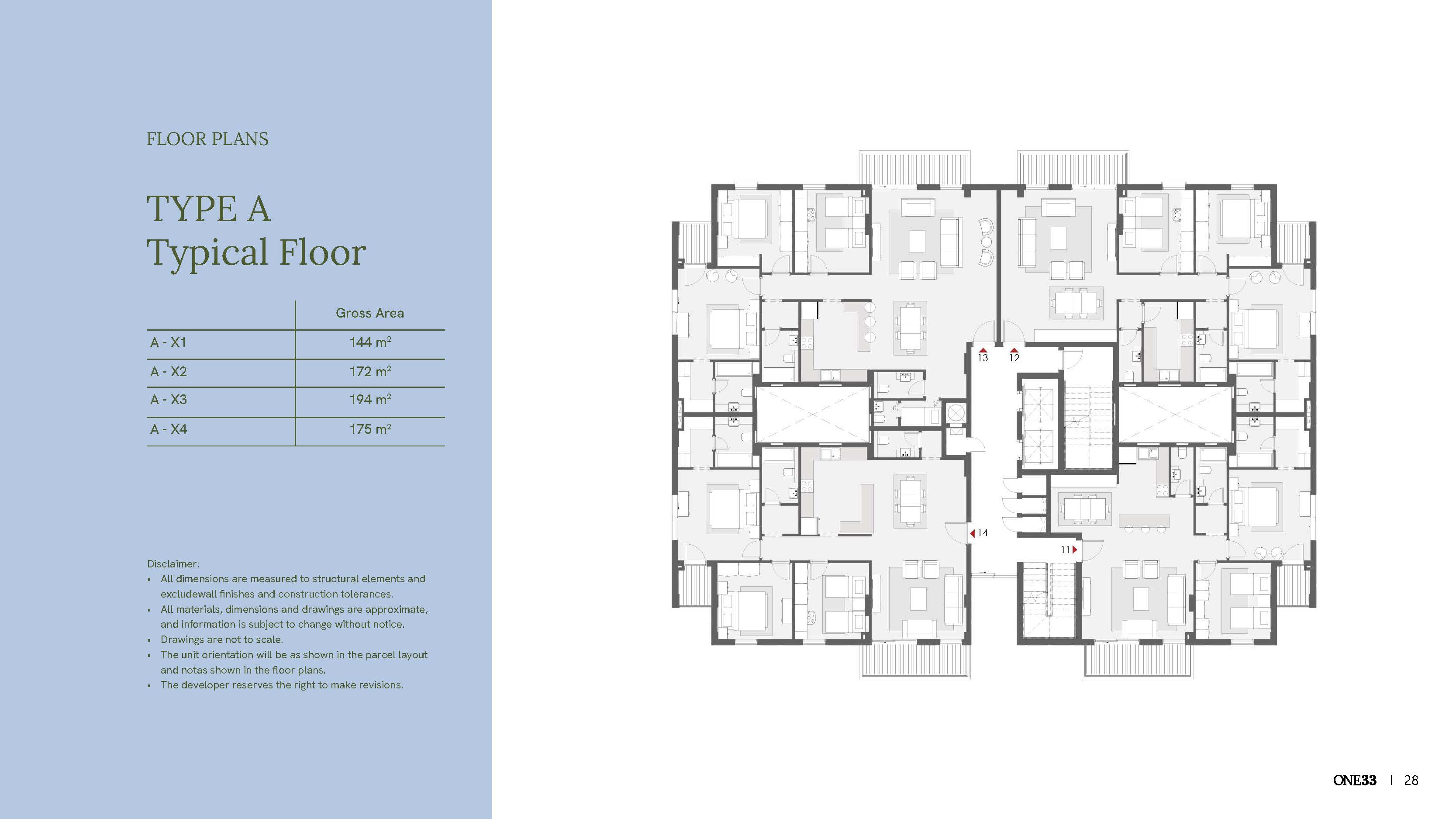 Floor plan for penthouse at One33
