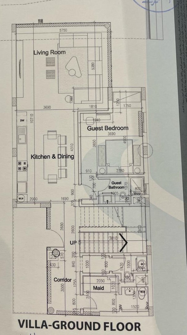 Floor plan for villa at Fouka Bay