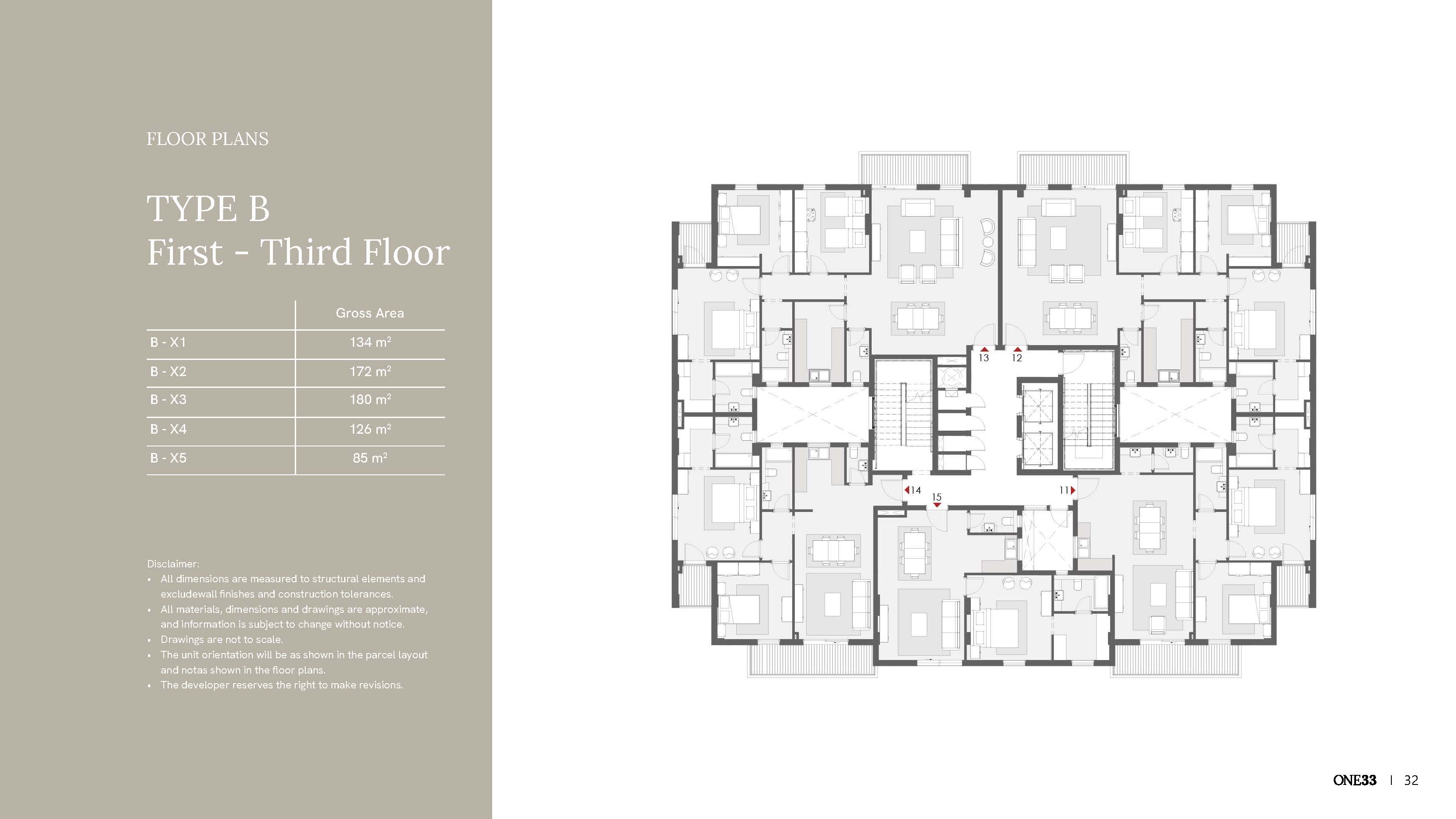 Floor plan for apartment at One33