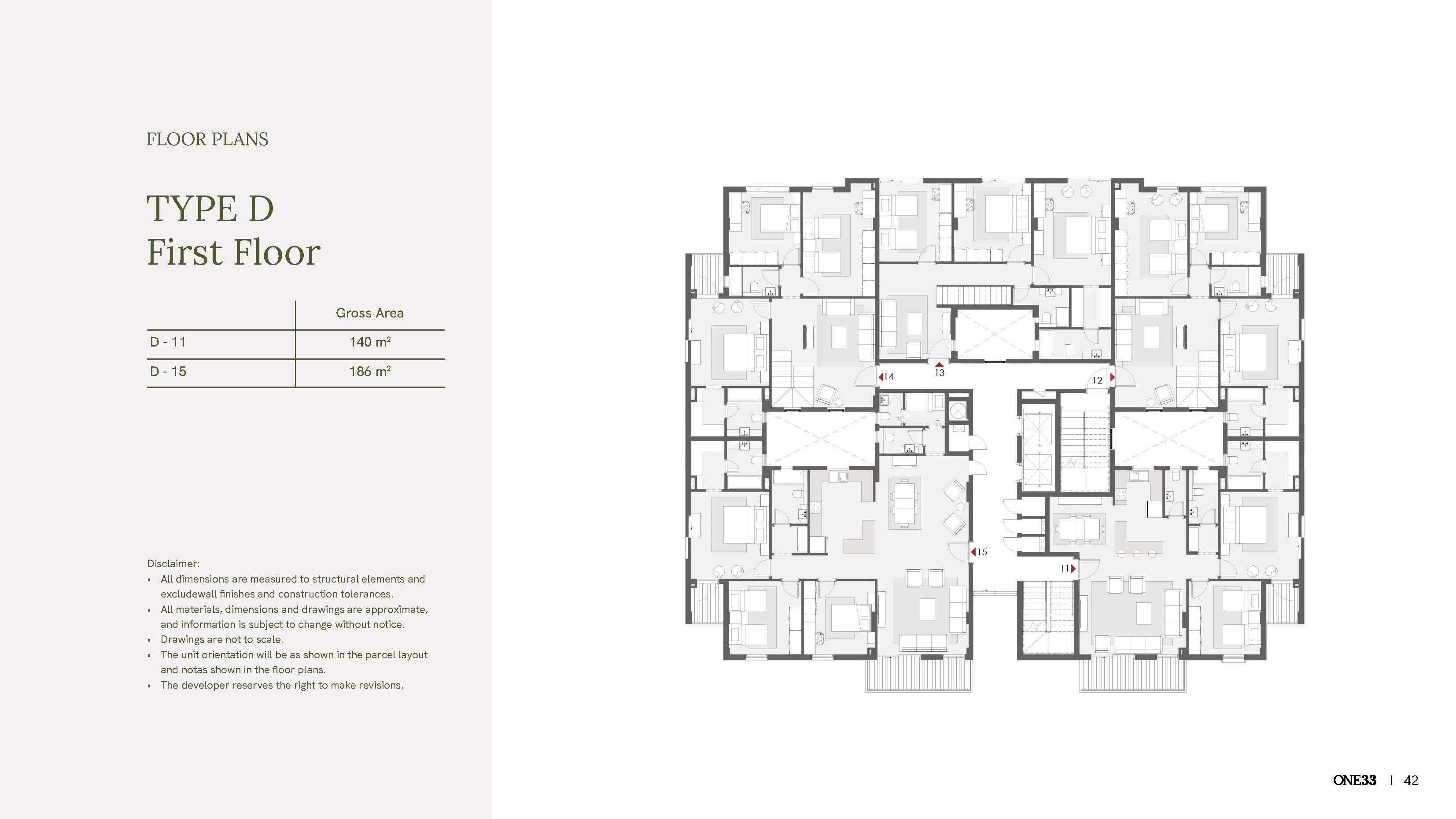 Floor plan for duplex at One33