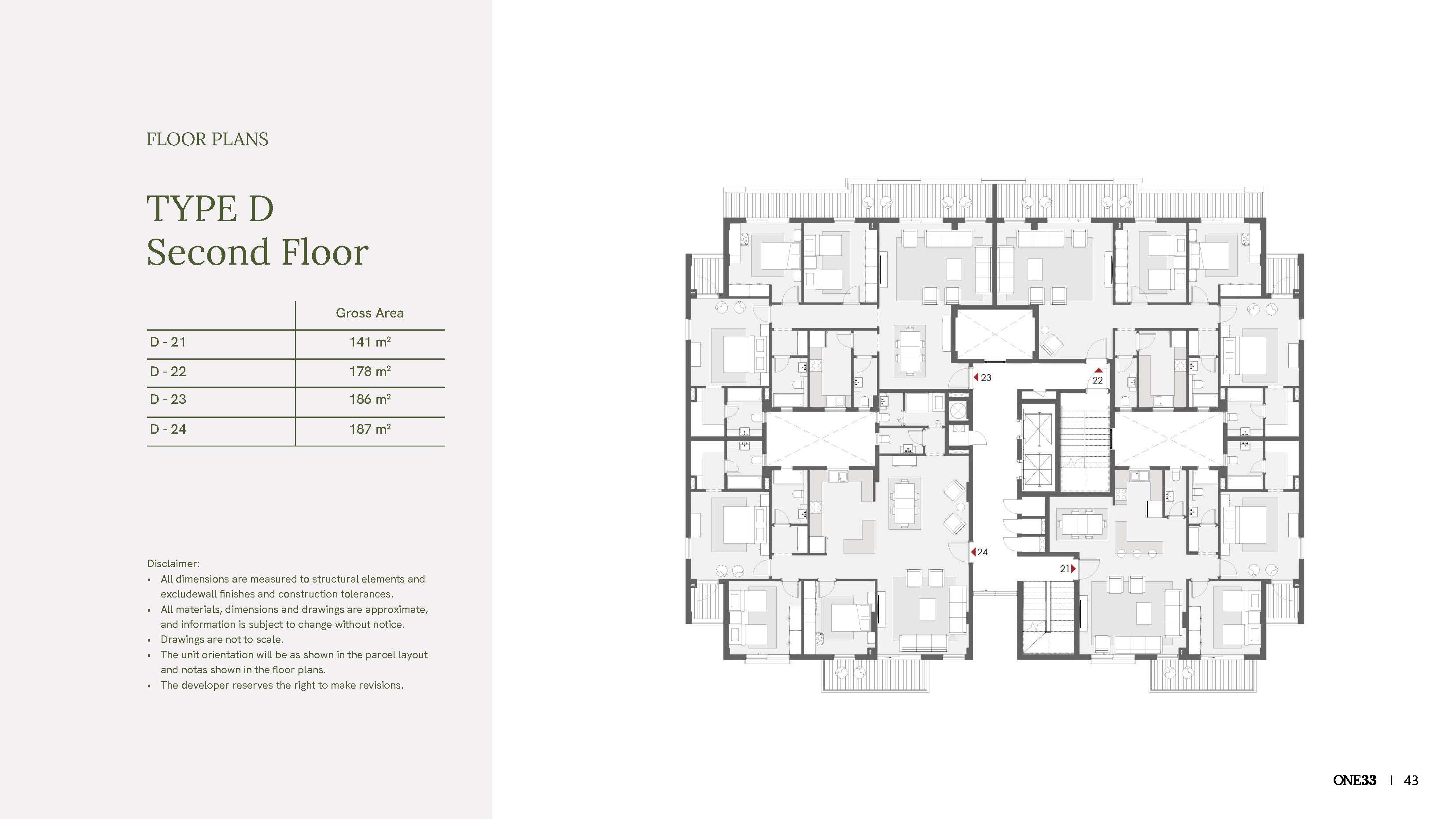 Floor plan for duplex at One33