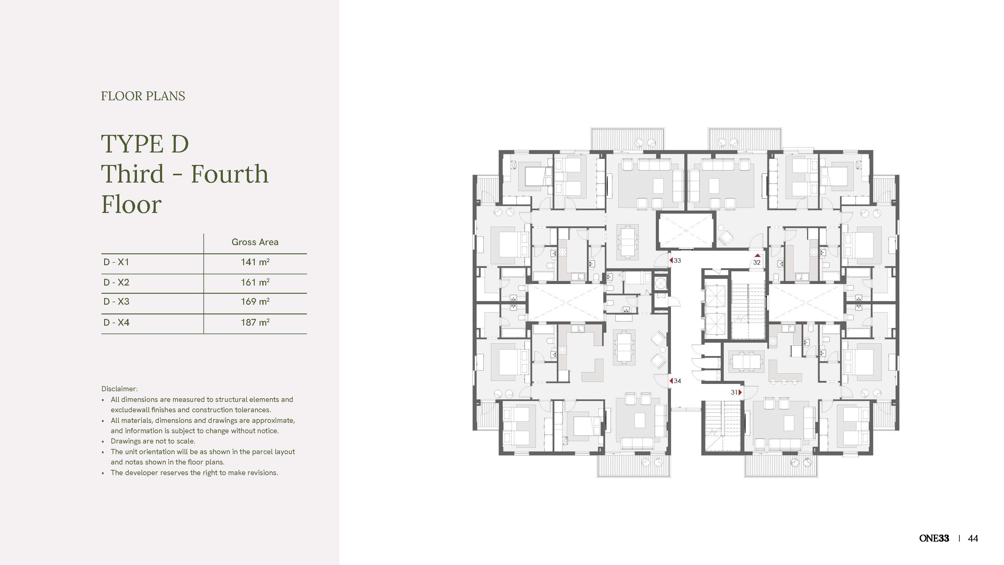 Floor plan for duplex at One33