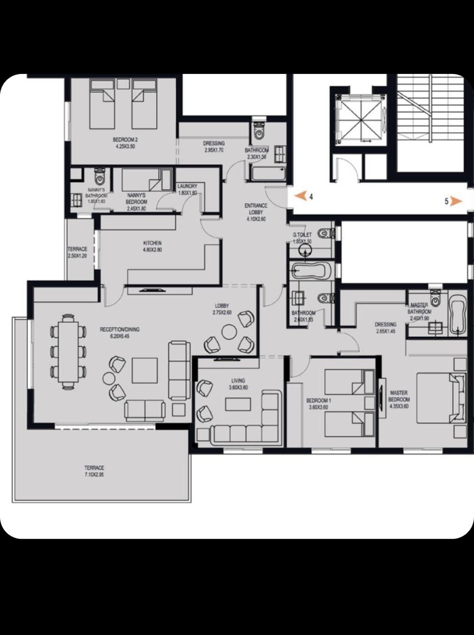 Floor plan for apartment at O West Orascom