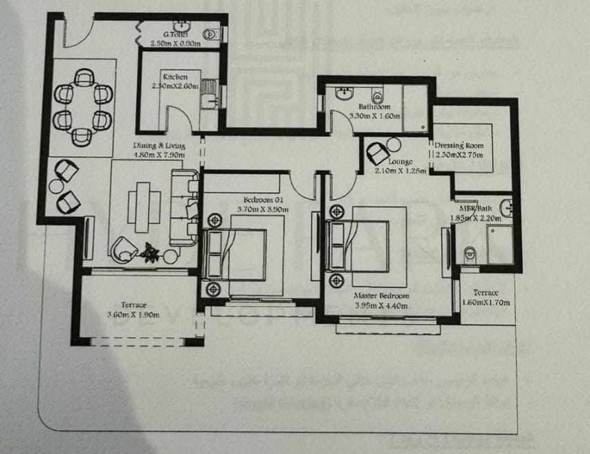Floor plan for apartment at Hyde Park