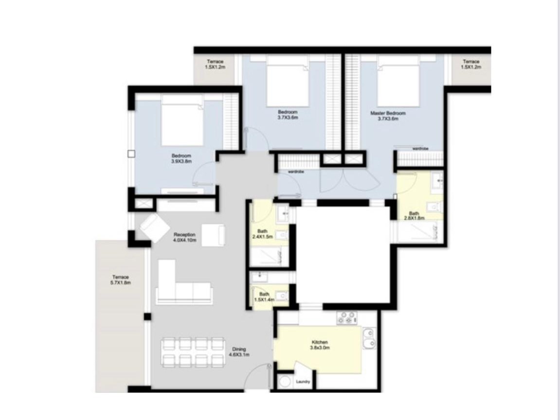Floor plan for apartment at Bloomfields