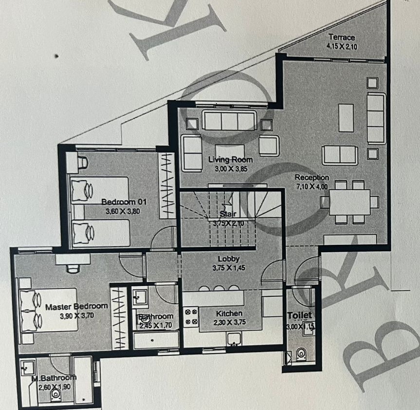 Floor plan for duplex at The Brooks