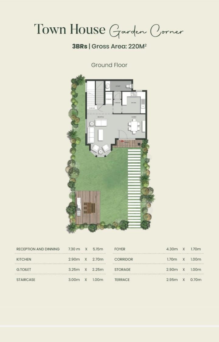 Floor plan for townhouse at Aliva Mountain View Mostakbal City