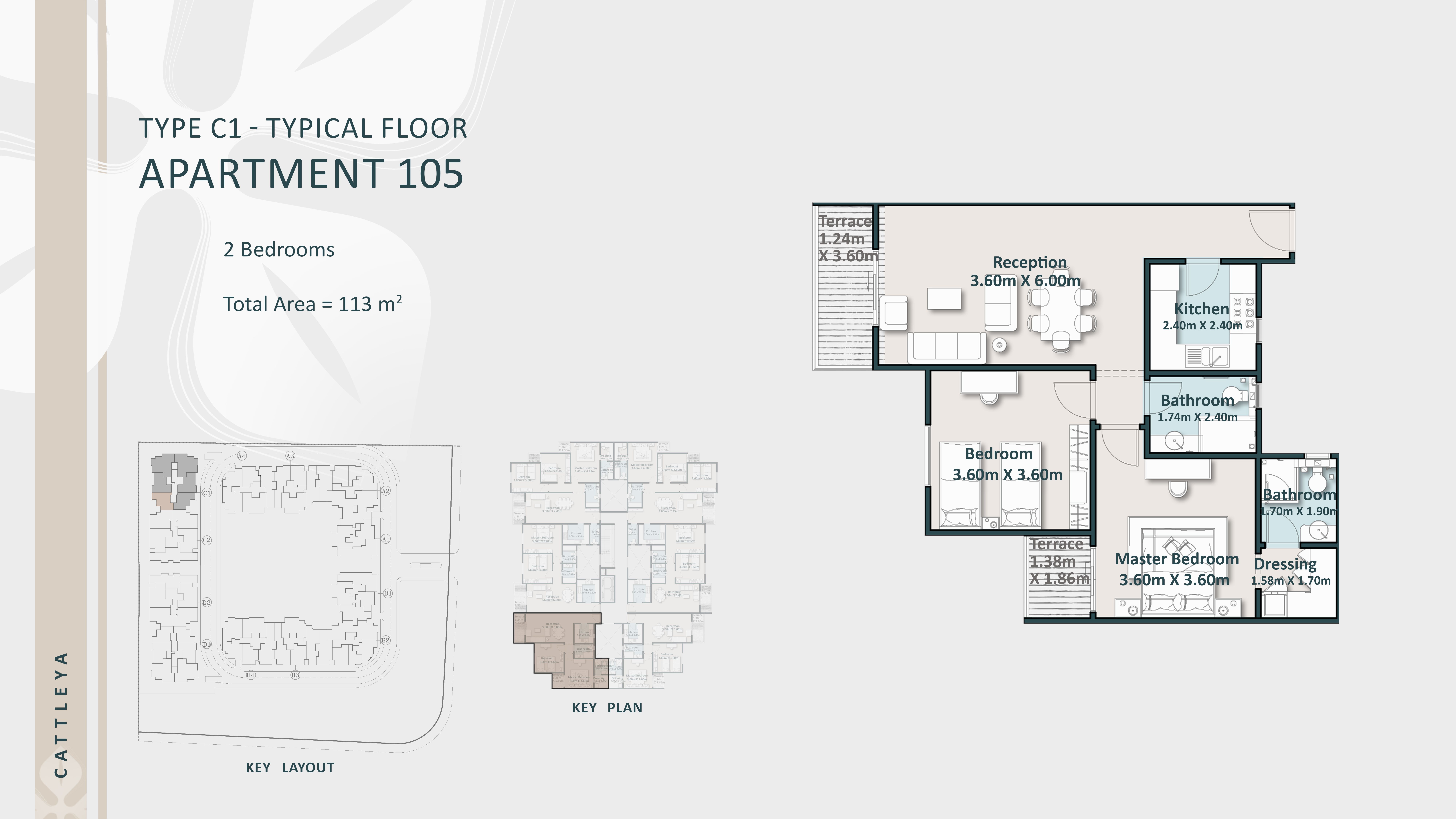 Floor plan for apartment at Cattleya