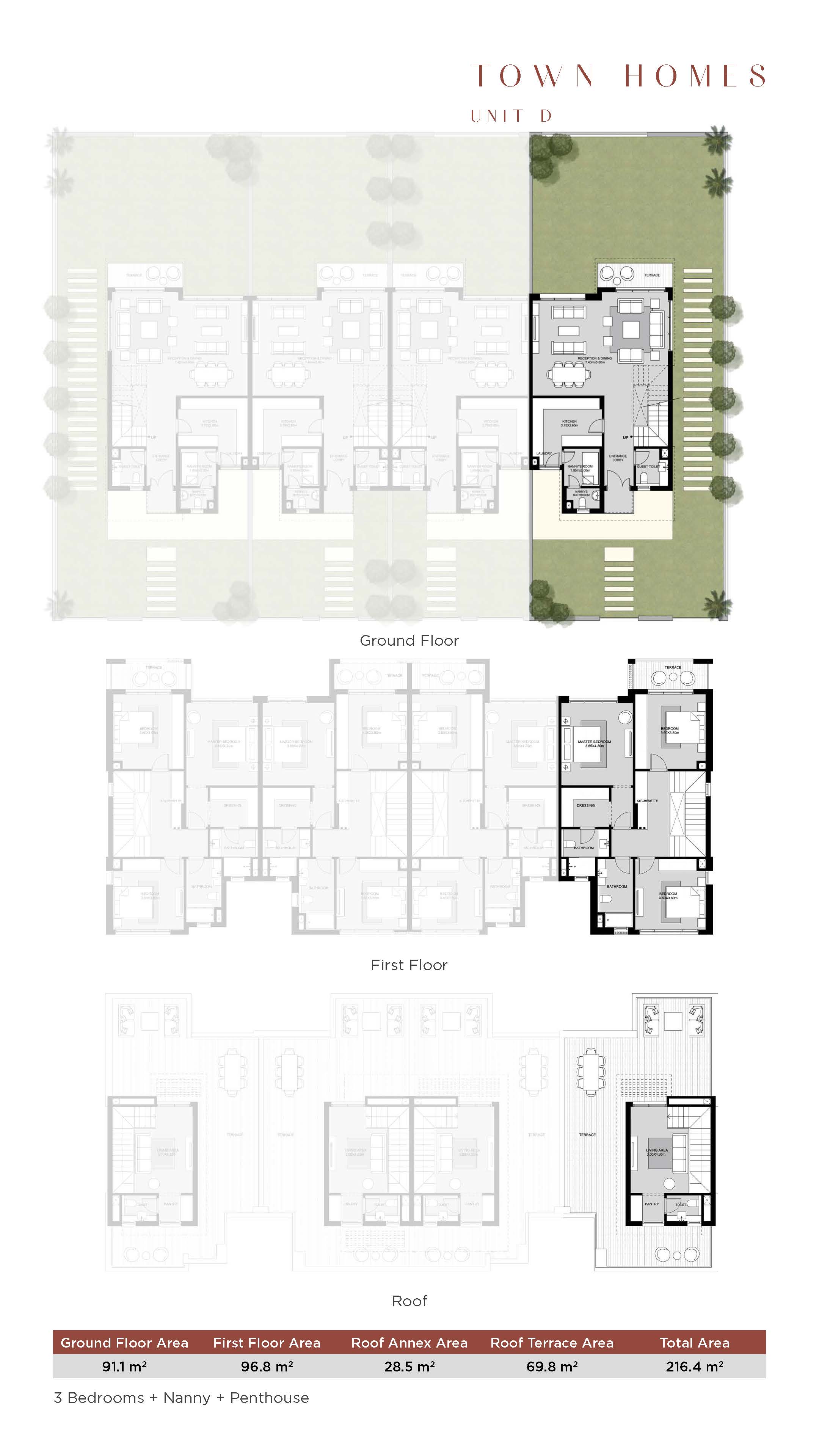 Floor plan for townhouse at The Estates Residence