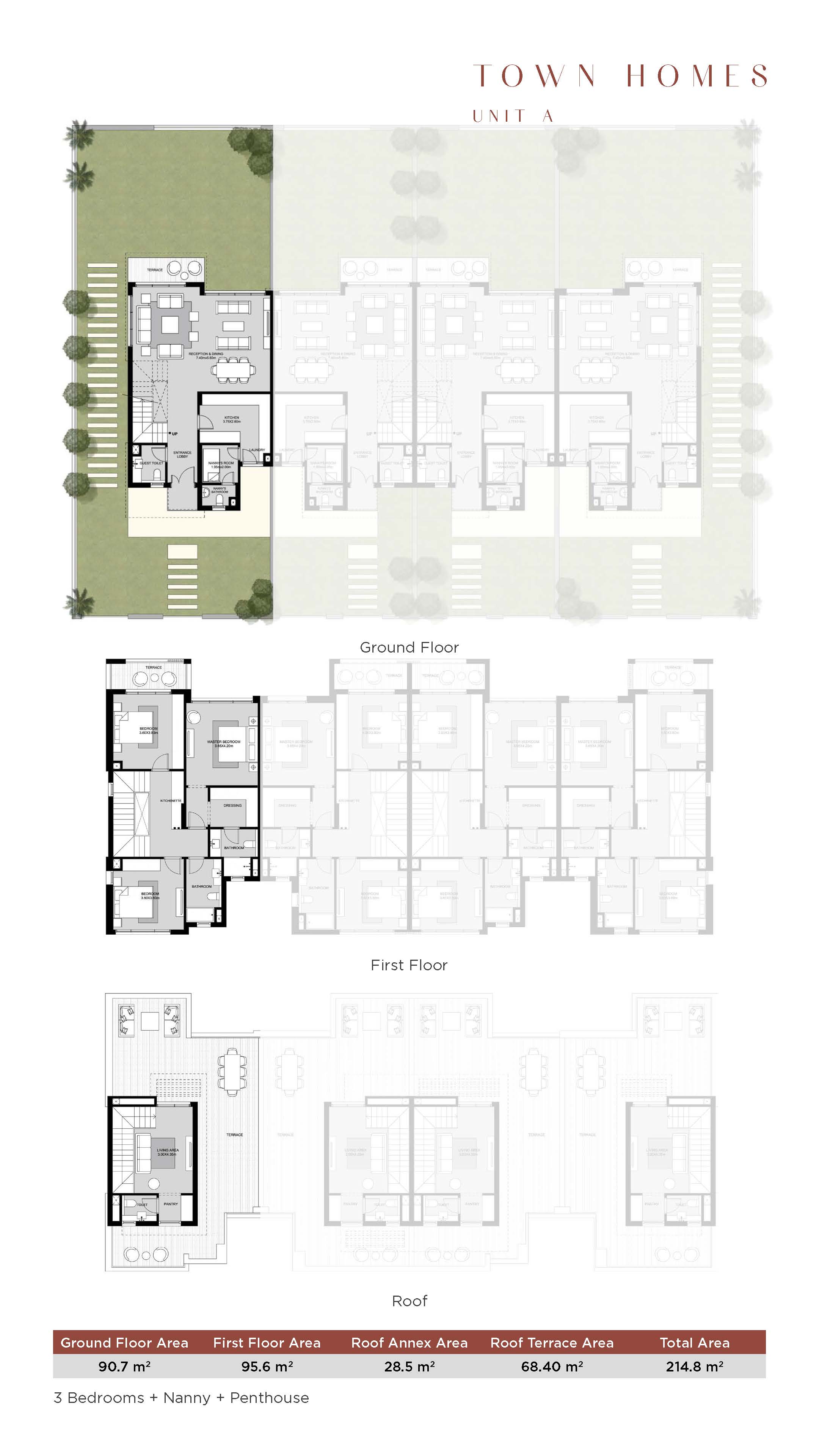 Floor plan for townhouse at The Estates Residence