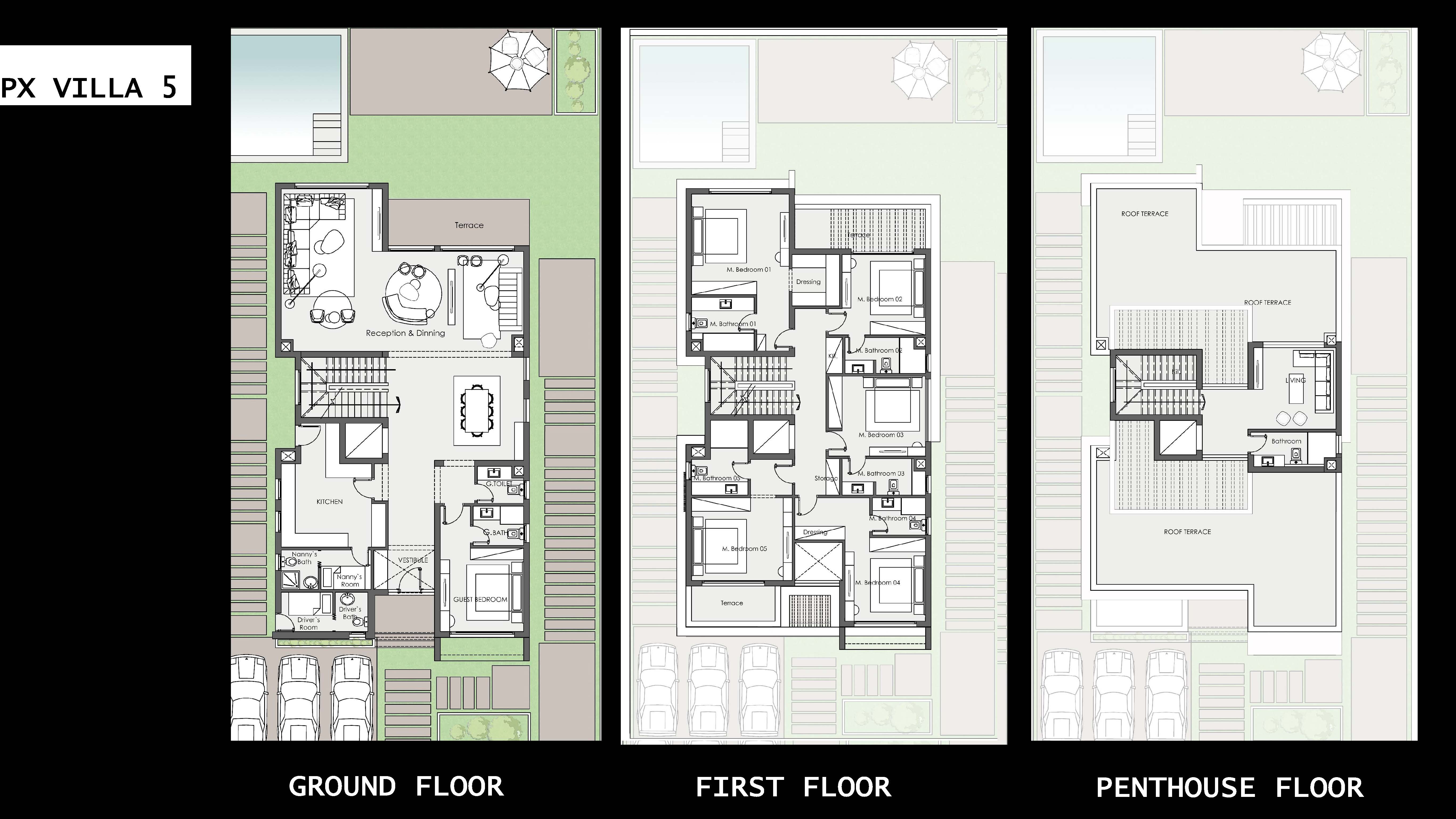 Floor plan for villa at PX