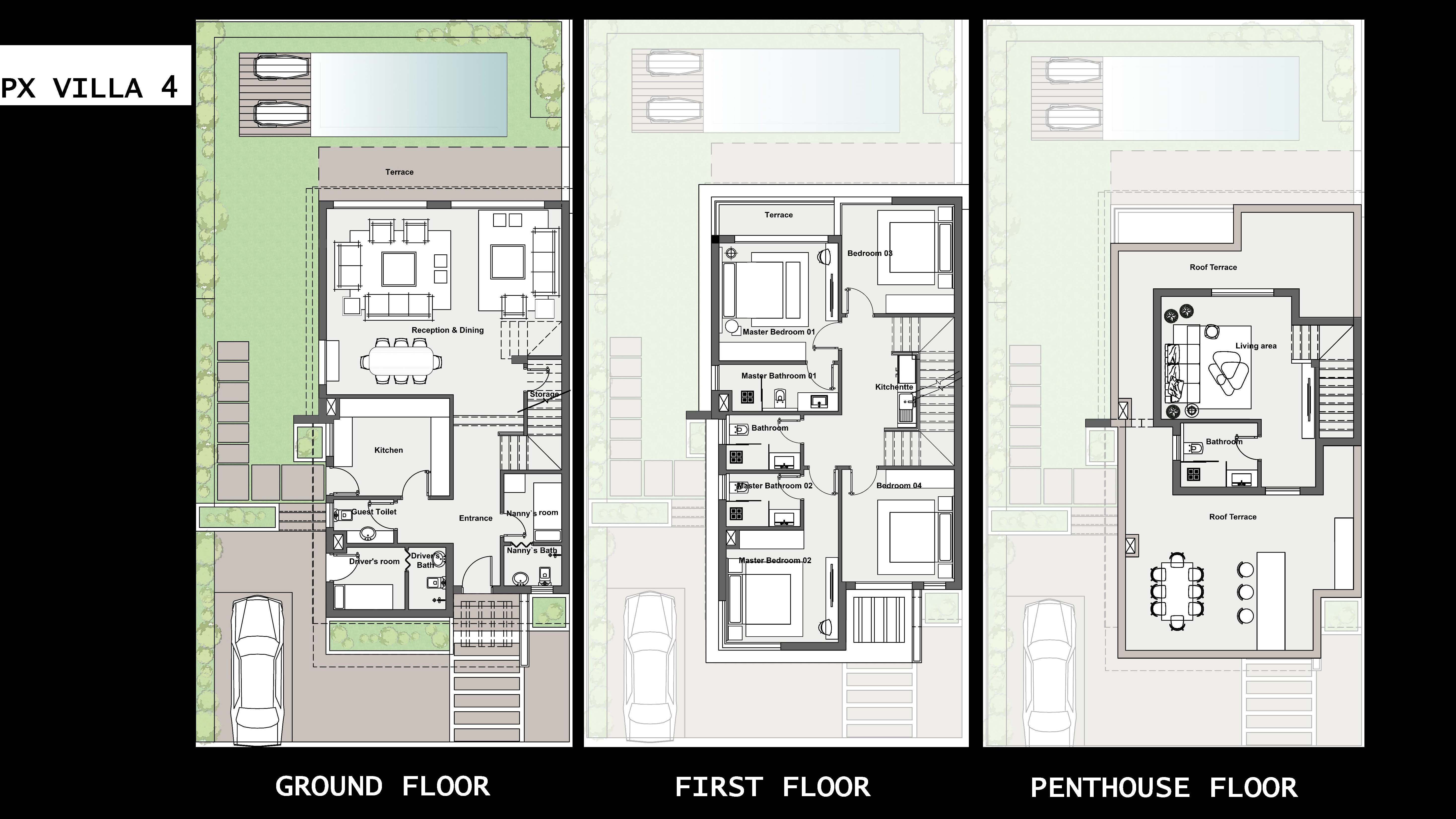 Floor plan for villa at PX
