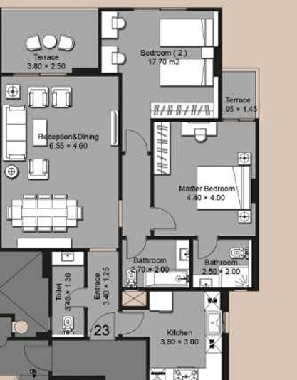 Floor plan for apartment at Ninety Avenue