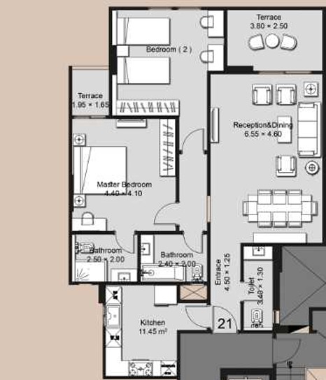 Floor plan for apartment at Ninety Avenue