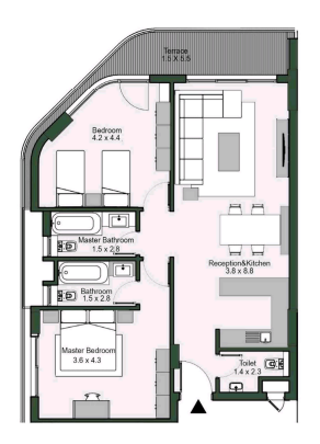 Floor plan for apartment at Bloomfields