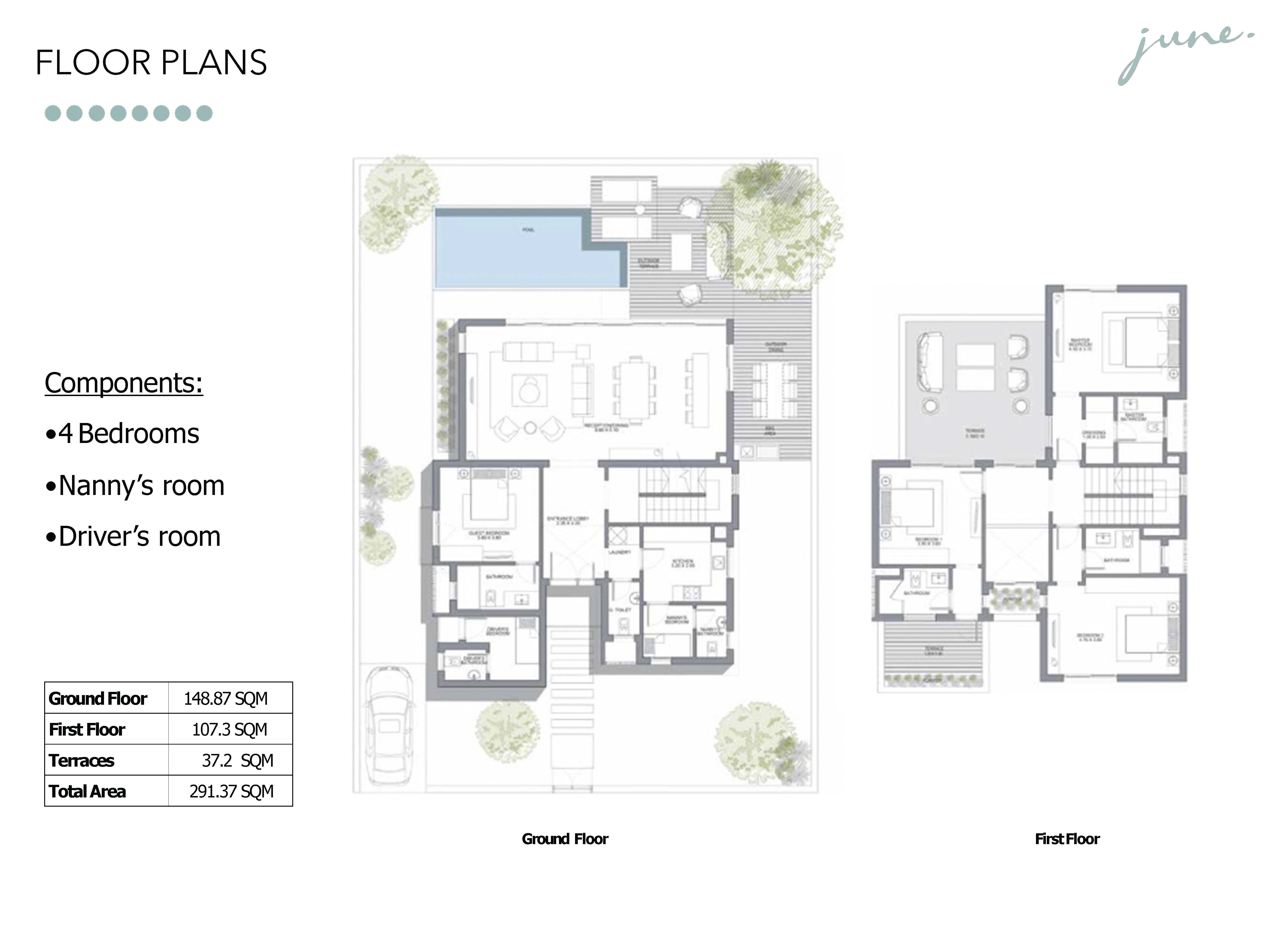 Floor plan for villa at June