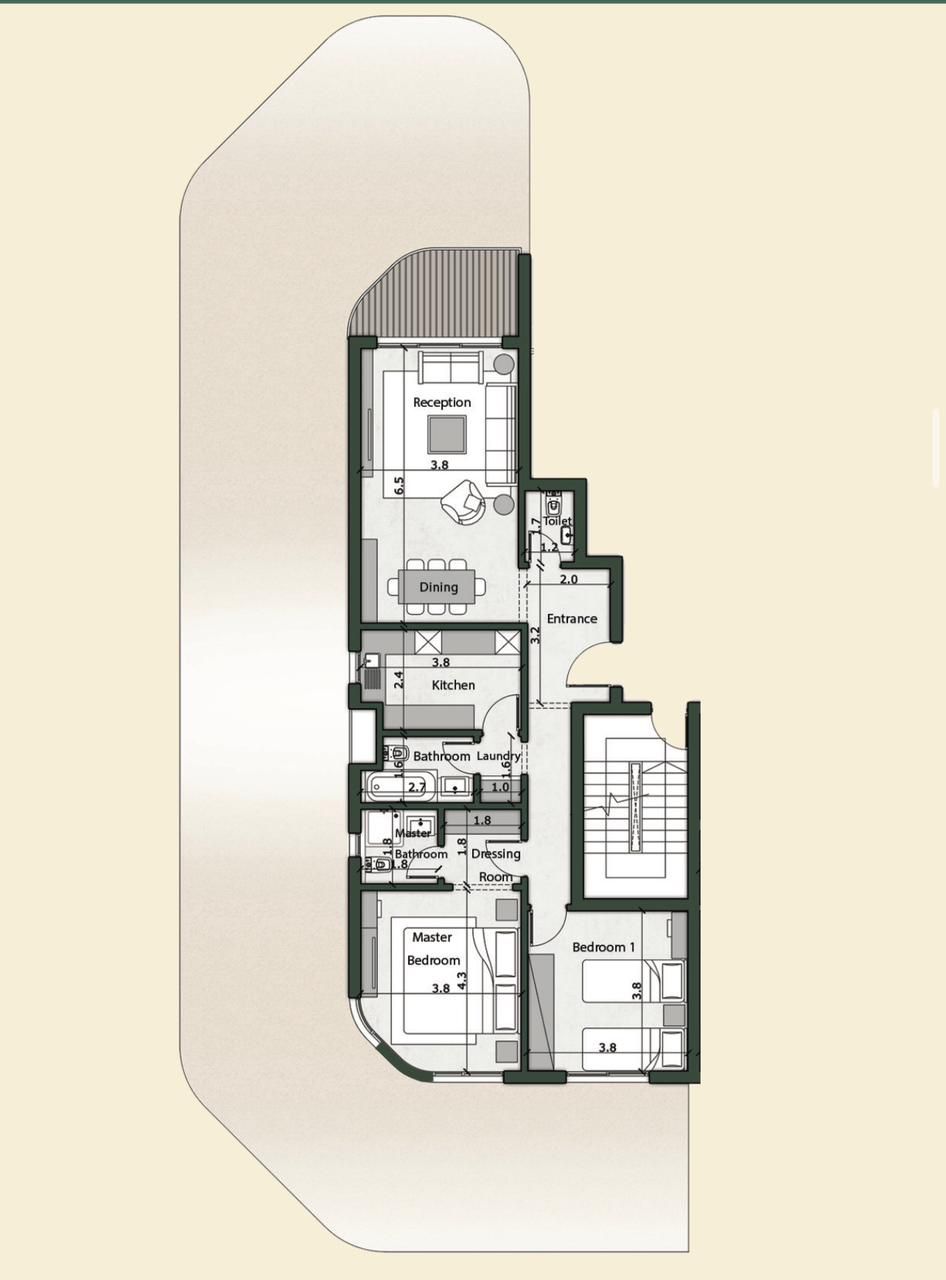 Floor plan for apartment at Bloomfields