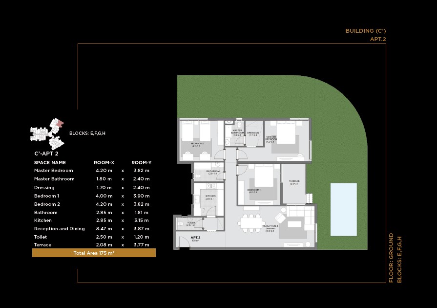Floor plan for apartment at The Capitalway