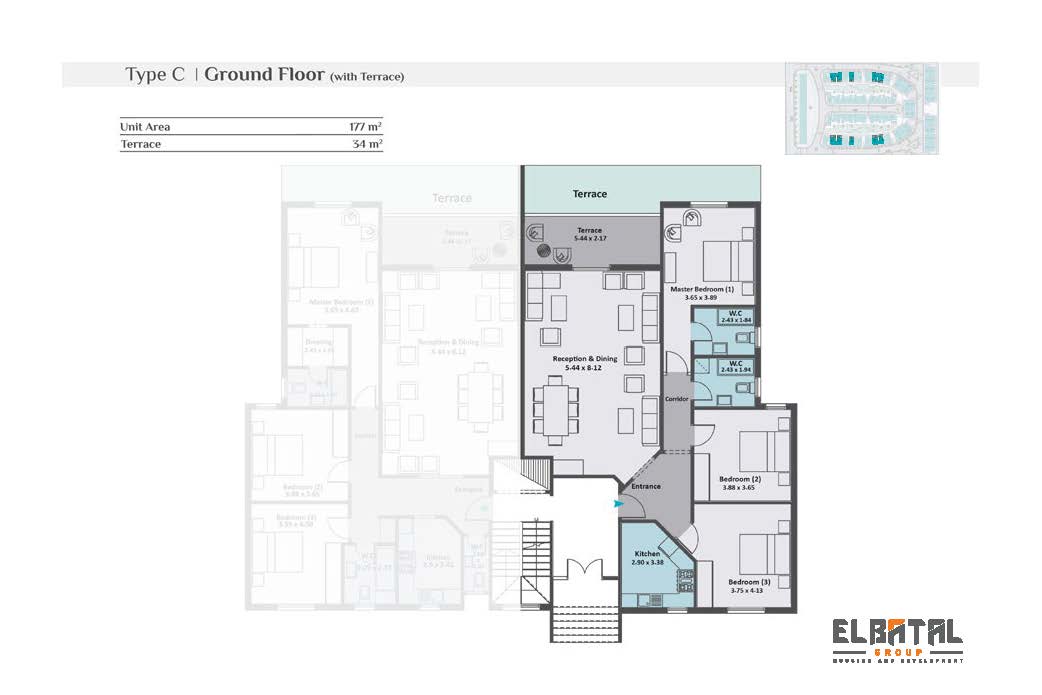 Floor plan for apartment at Rock Vera