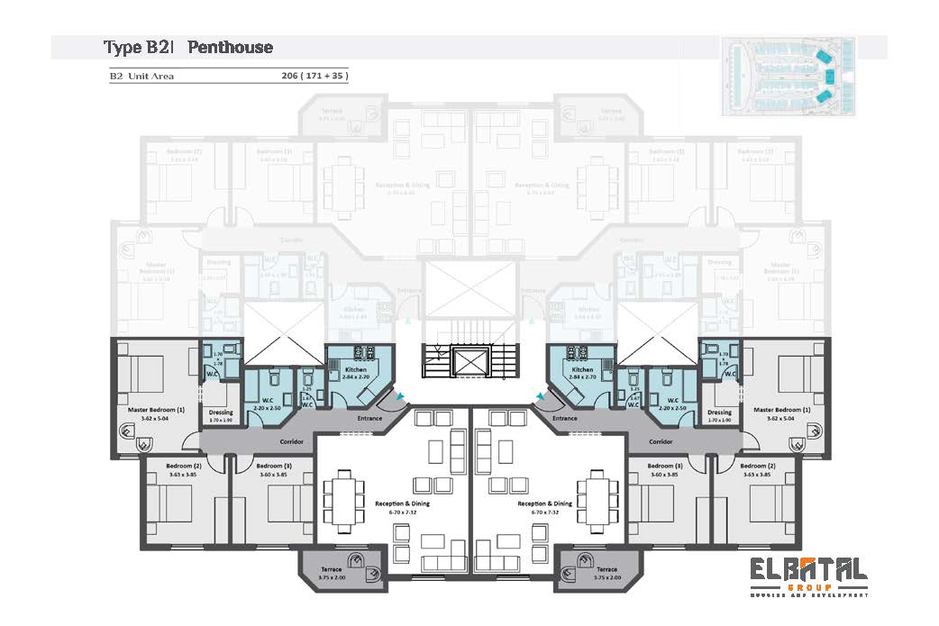 Floor plan for apartment at Rock Vera