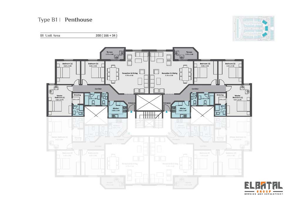 Floor plan for apartment at Rock Vera