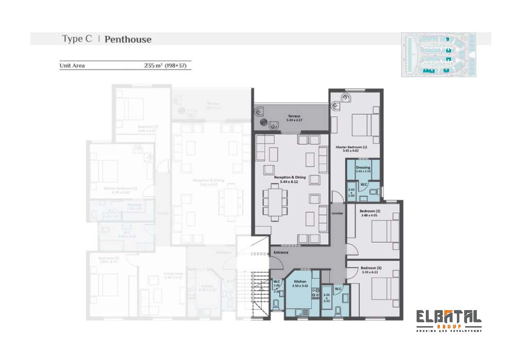 Floor plan for apartment at Rock Vera