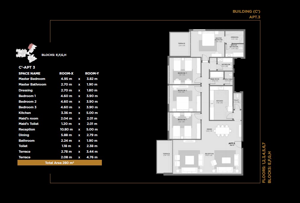 Floor plan for apartment at The Capitalway